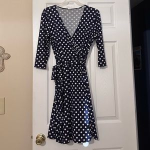 Polka dot wrap dress